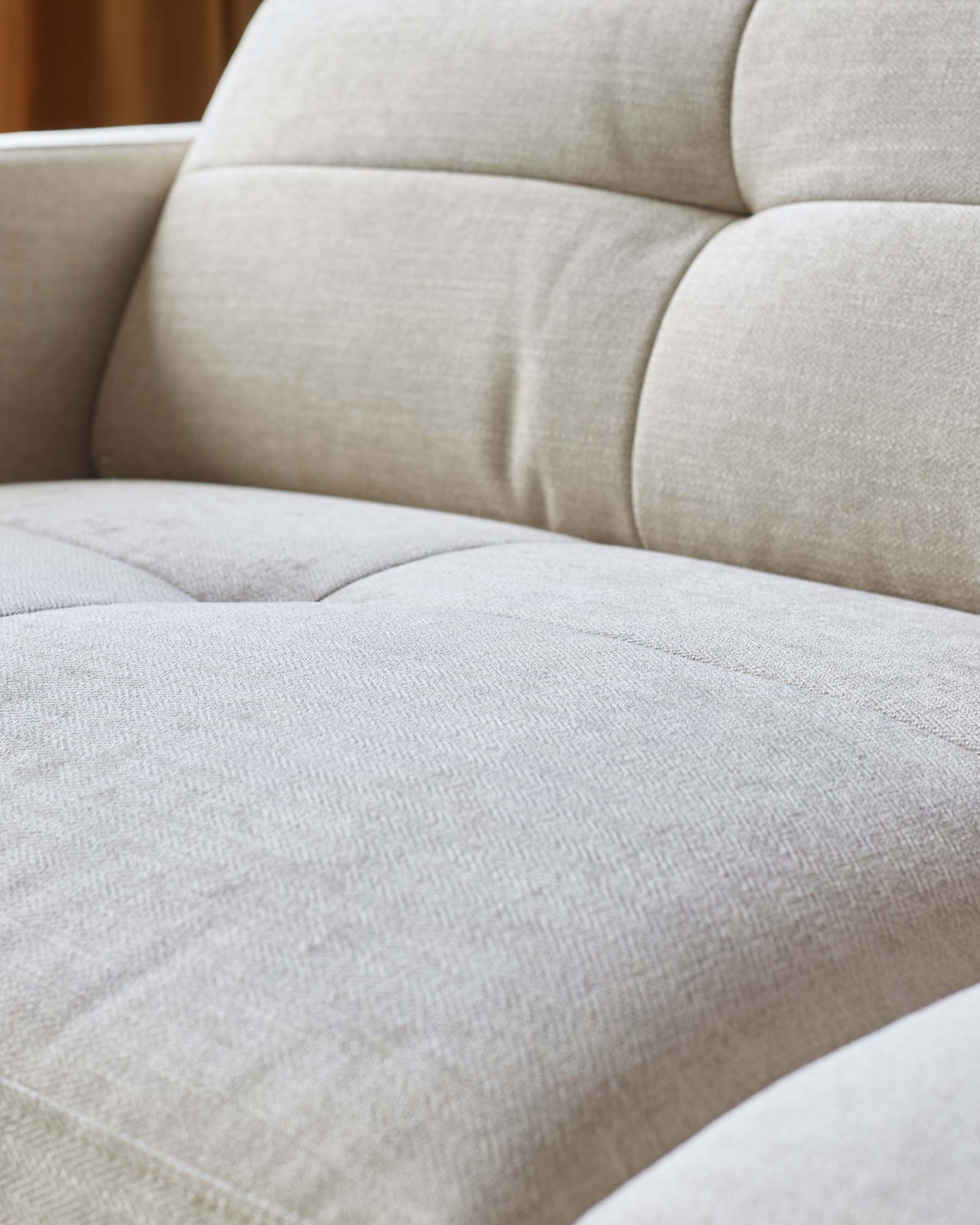 Ivory Chenille Two-seater Sofa For Living Room