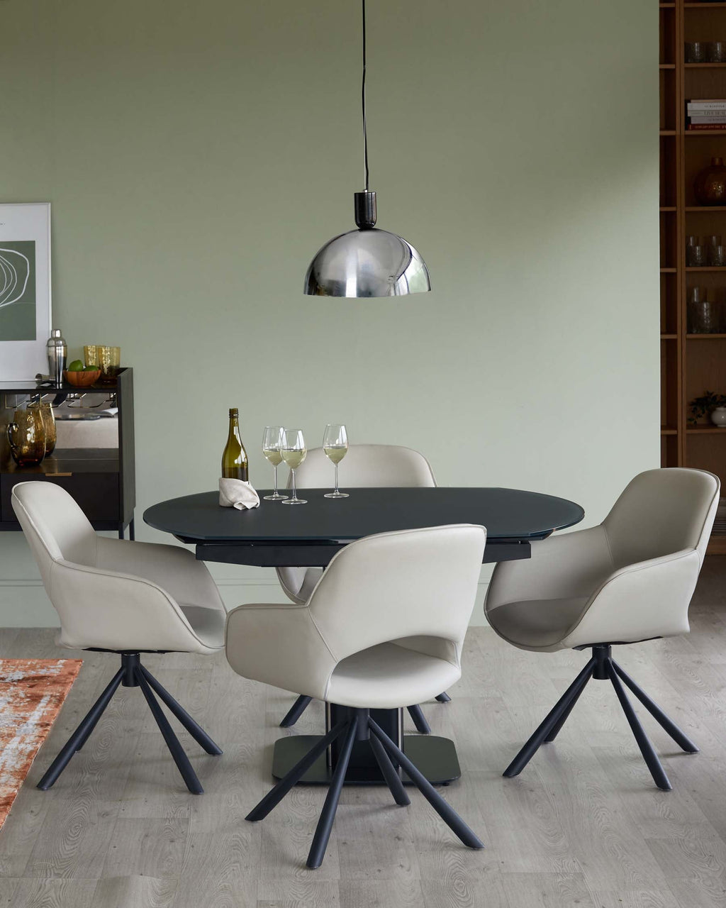 Marlow faux leather swivel dining chair