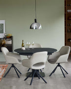 Marlow faux leather swivel dining chair
