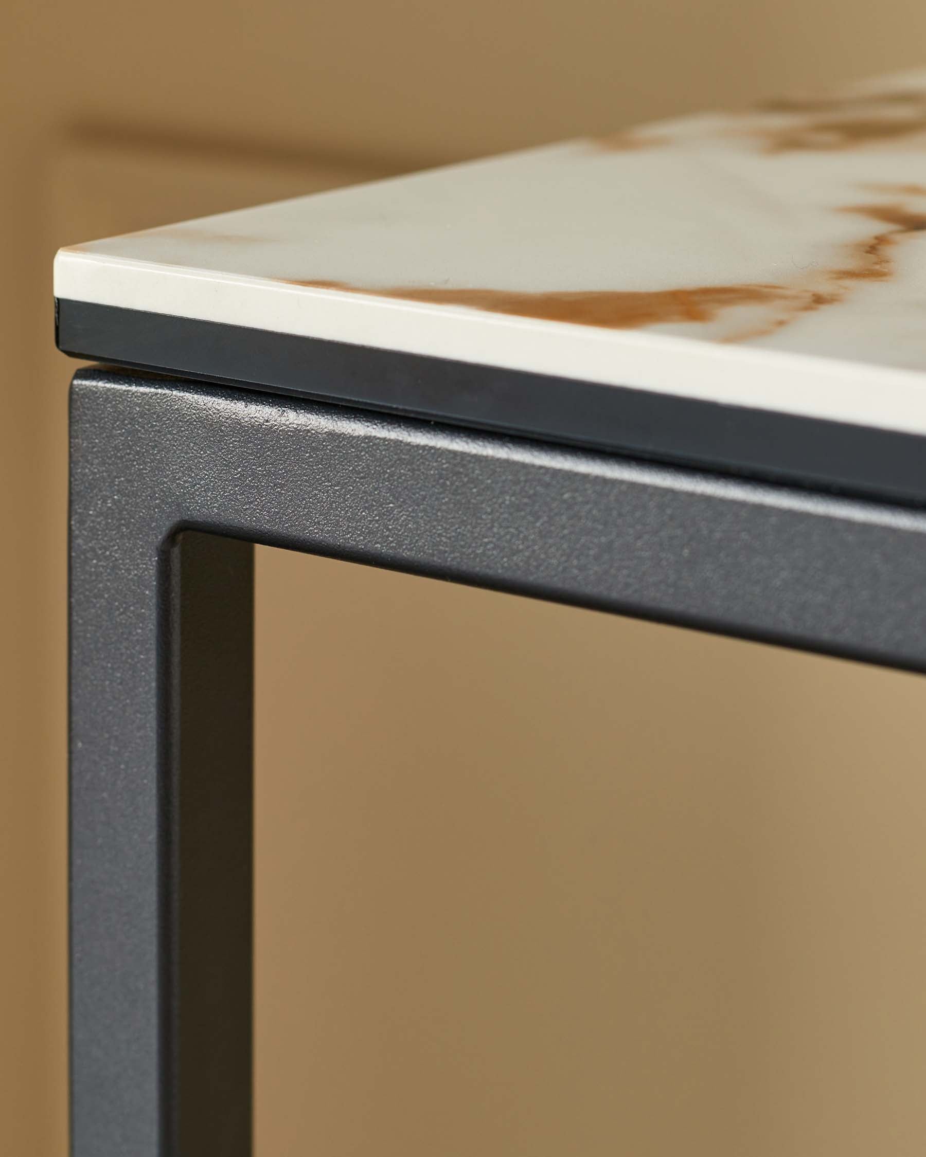 Natural Ceramic Small Console Table for Hallway Living Room Entryway