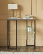 Natural Ceramic Small Console Table for Hallway Living Room Entryway