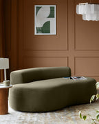 Olive Green Velvet Two-seater Sofa For Living Room