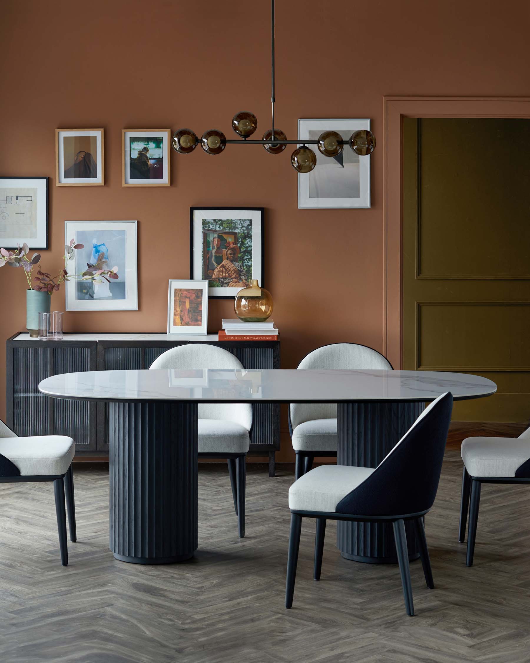 Black mixed material dining chair for Modern Homes