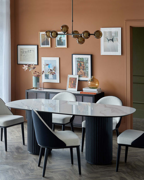 Black mixed material dining chair for Modern Homes