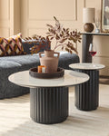Ceramic coffee table and ceramic side table set