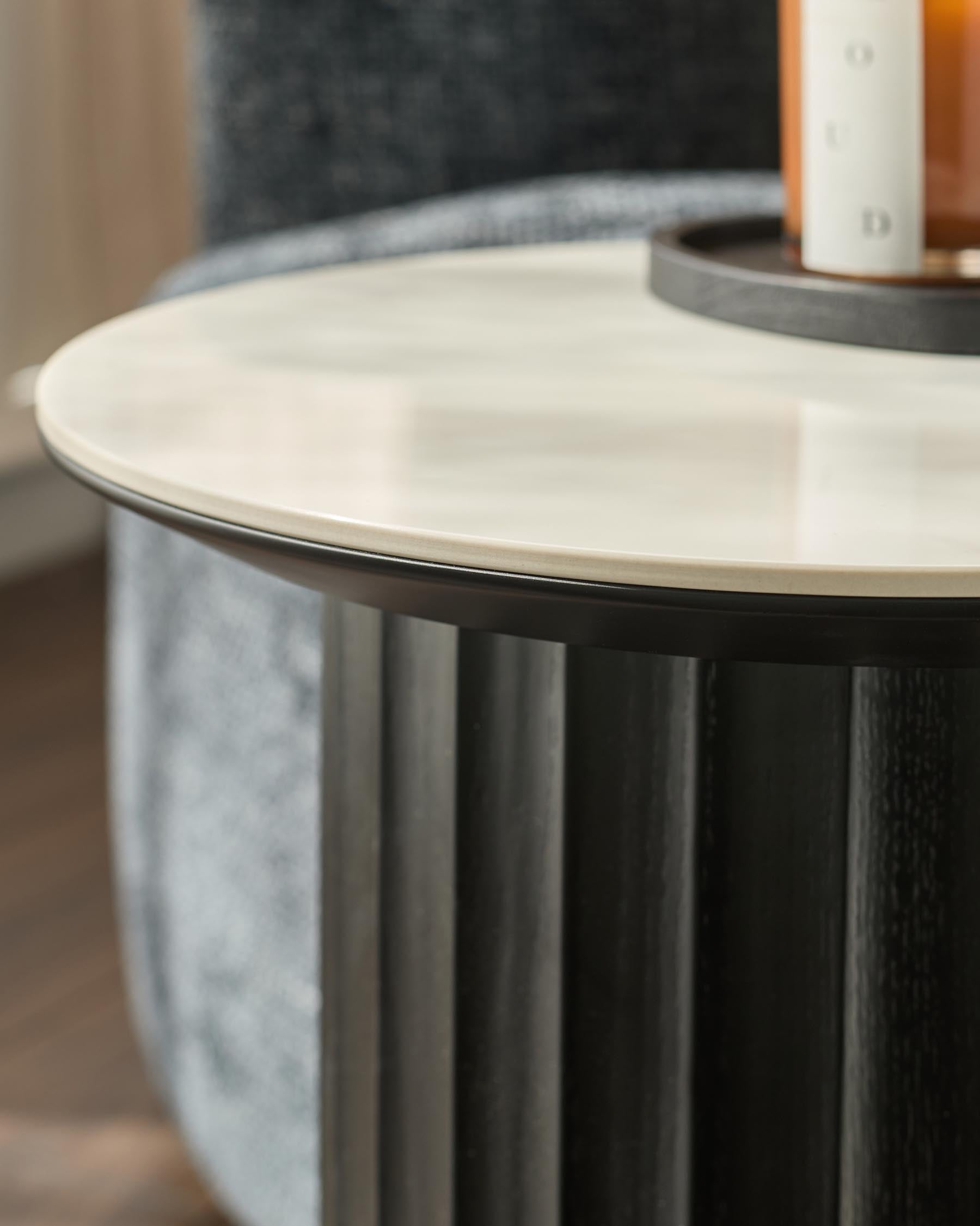Ceramic coffee table and ceramic side table set