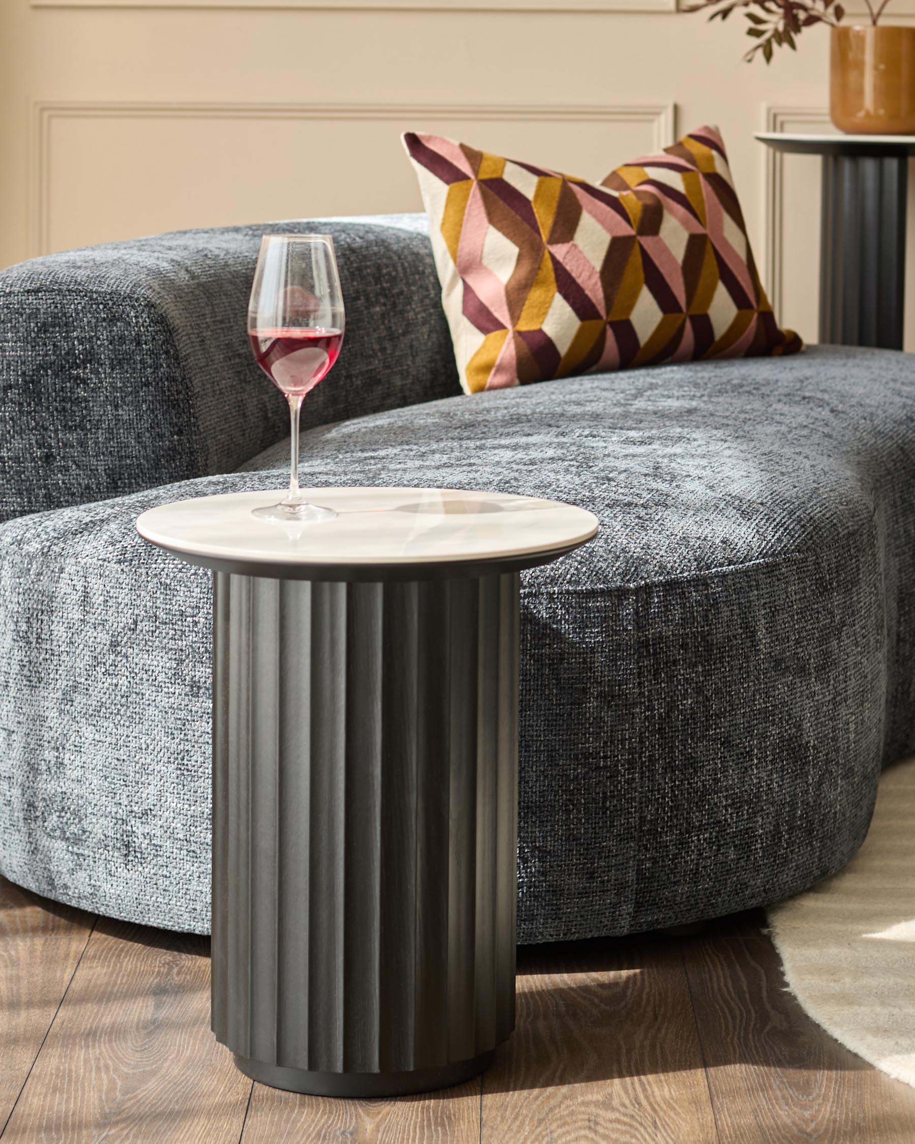 Ceramic coffee table and ceramic side table set