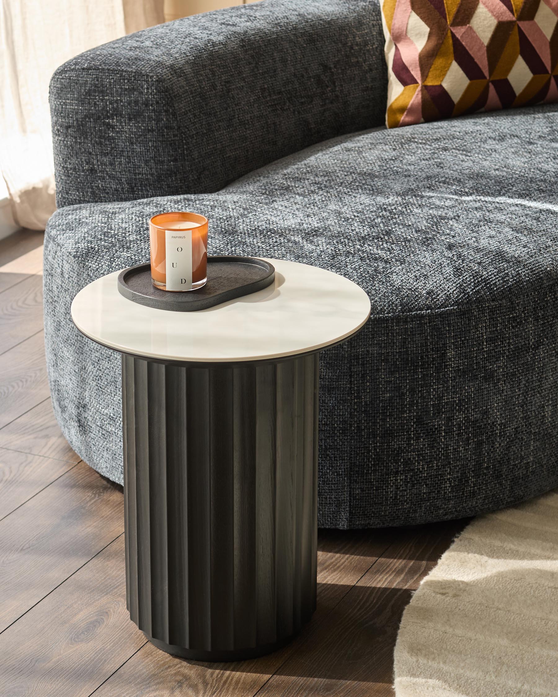 Ceramic coffee table and ceramic side table set