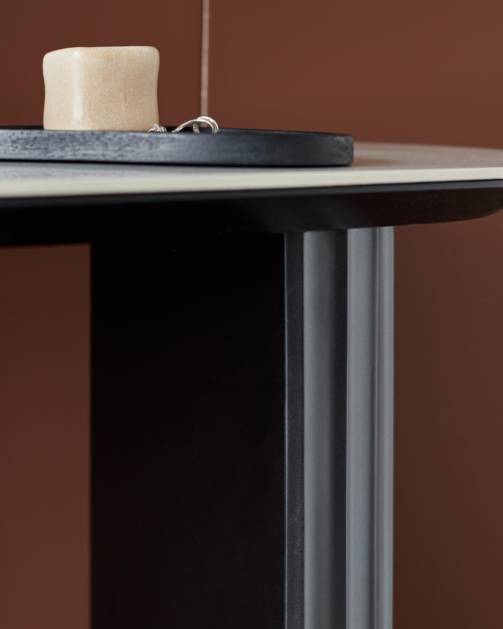 White Ceramic Console Table for Hallway Living Room Entryway