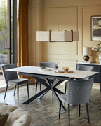 Dark grey velvet dining chair