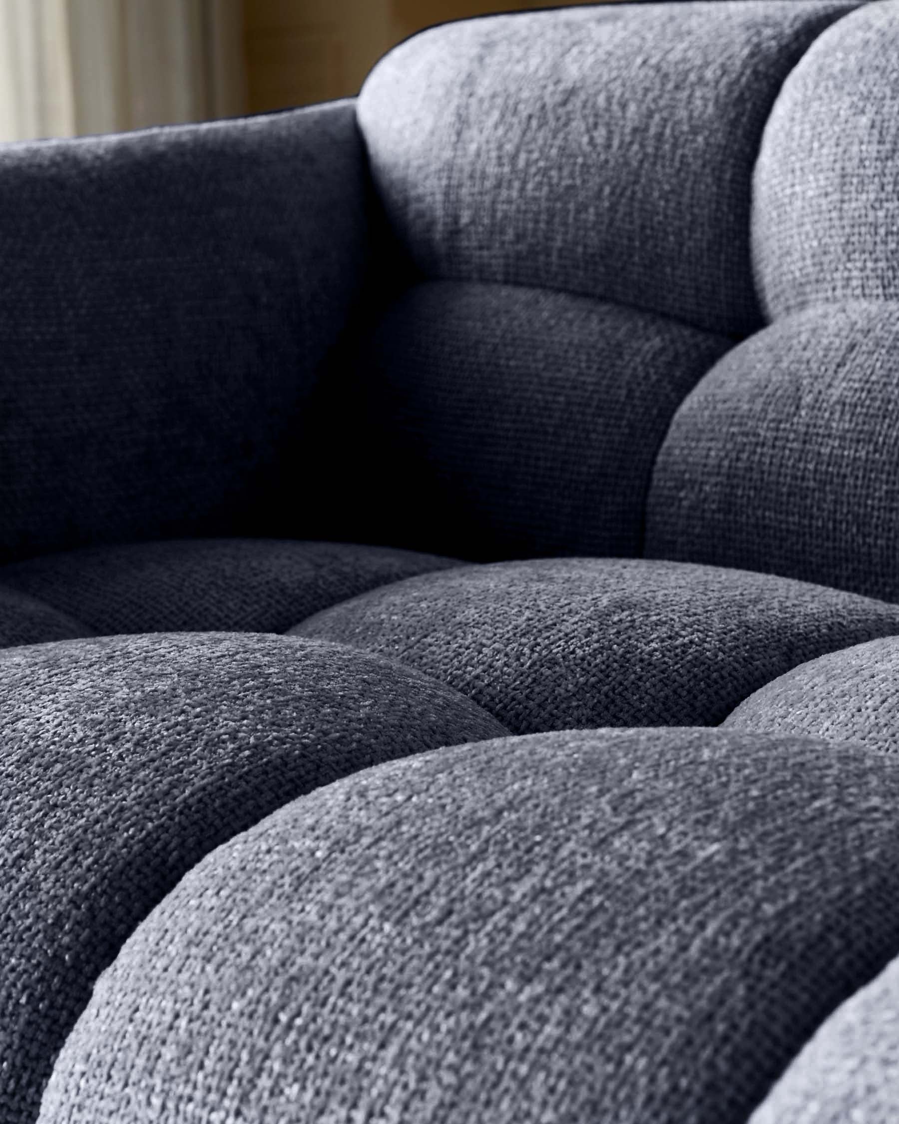 Dark Blue Fabric Two-seater Sofa For Living Room