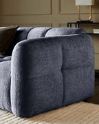 Dark Blue Fabric Two-seater Sofa For Living Room