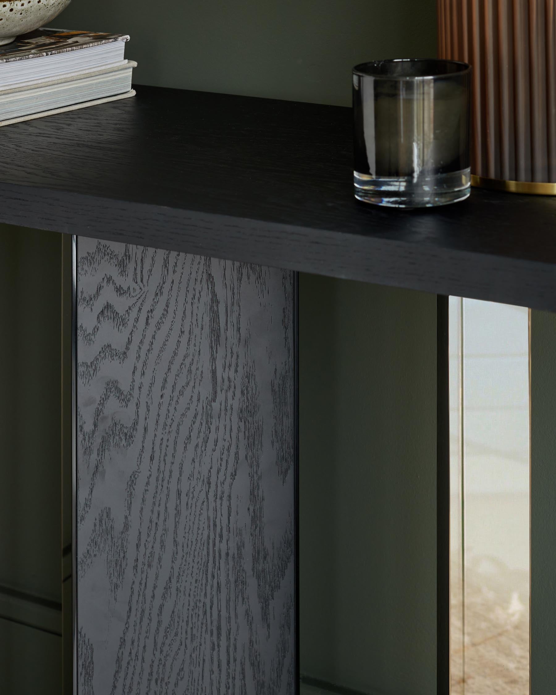 Black Ash Console Table for Hallway Living Room Entryway