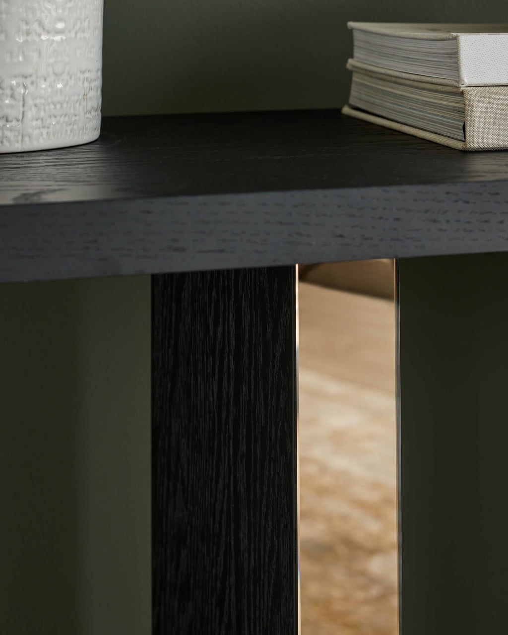 Black Ash Console Table for Hallway Living Room Entryway