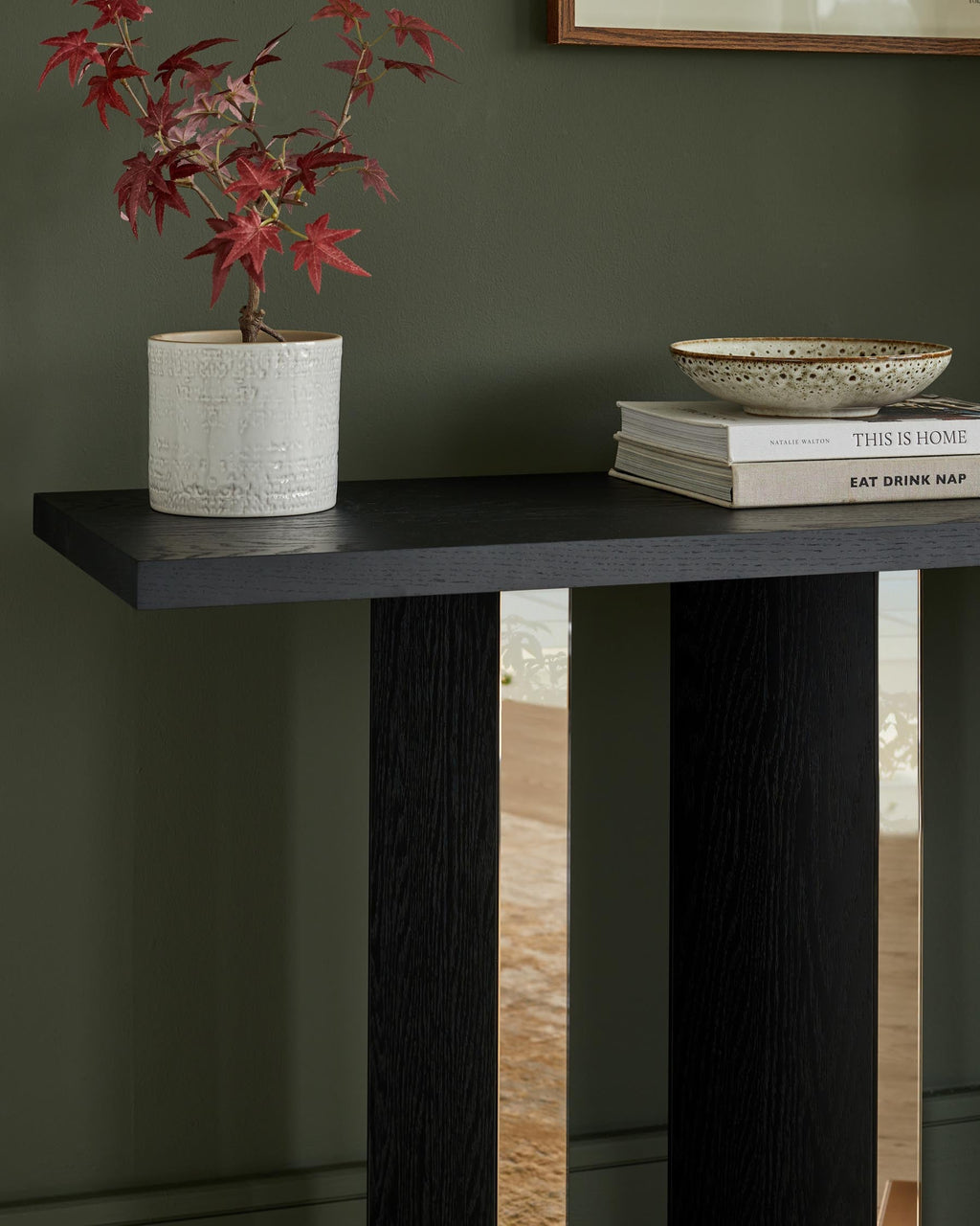 Black Ash Console Table for Hallway Living Room Entryway