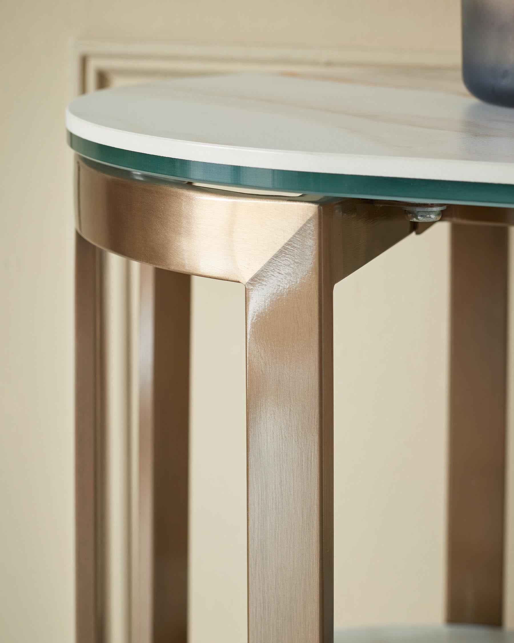 Natural Ceramic Console Table for Hallway Living Room Entryway