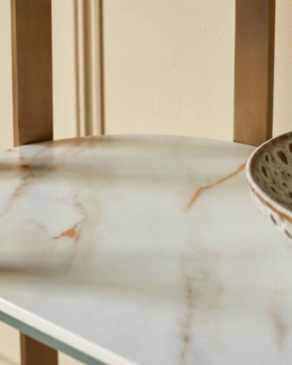 Natural Ceramic Console Table for Hallway Living Room Entryway