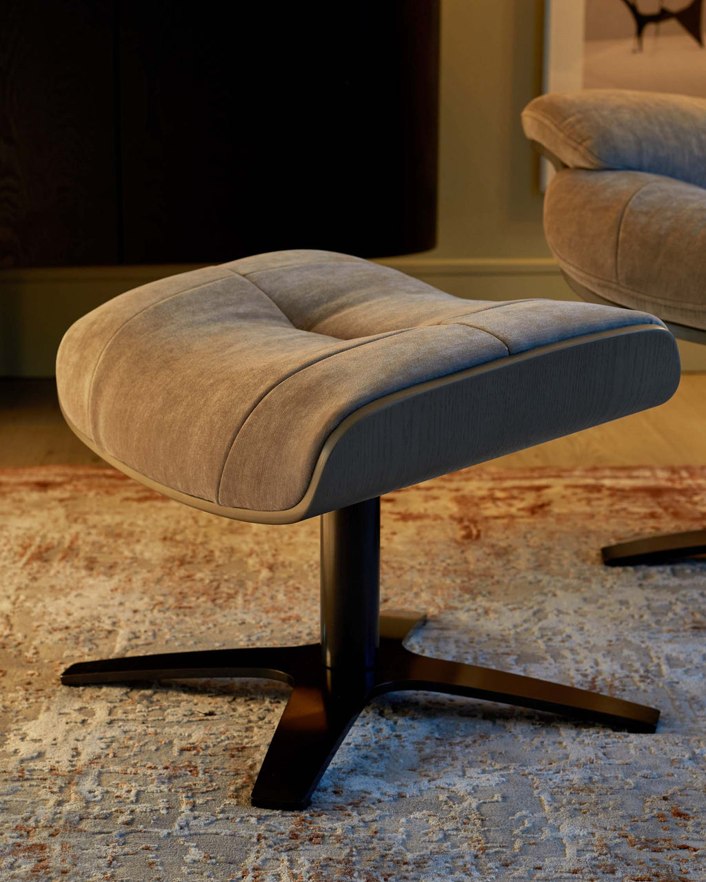 Swivel Recliner Accent Chair And Footstool for Modern