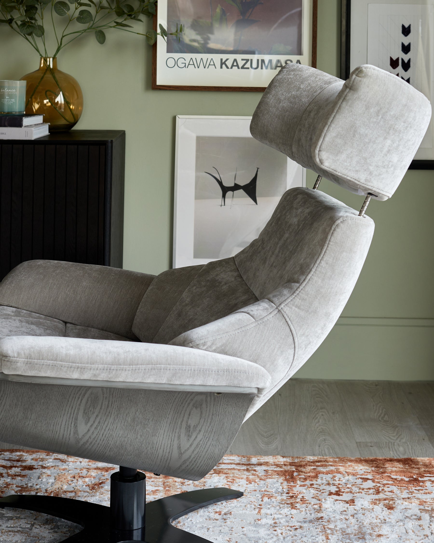 Swivel Recliner Accent Chair And Footstool for Modern