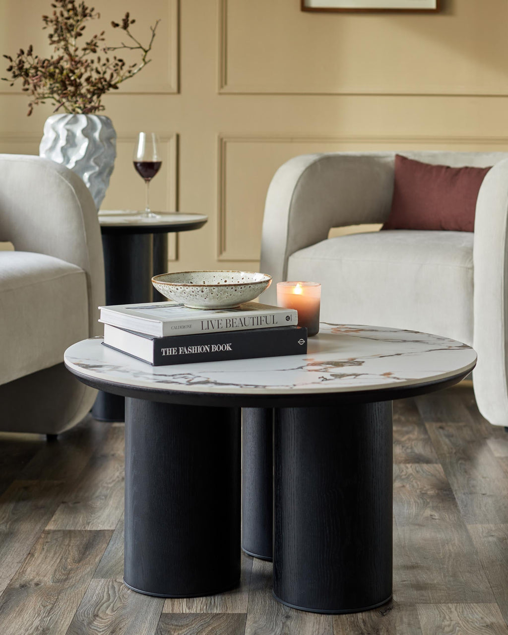 Calacatta Ceramic Coffee Table for Modern Living Rooms