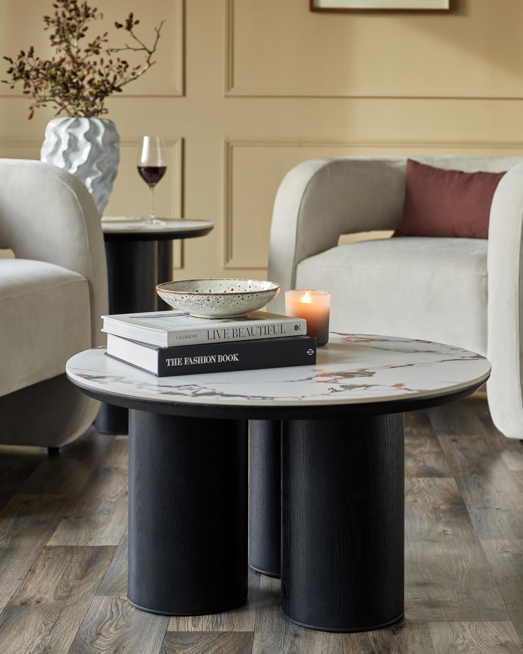 Calacatta Ceramic Coffee Table for Modern Living Rooms