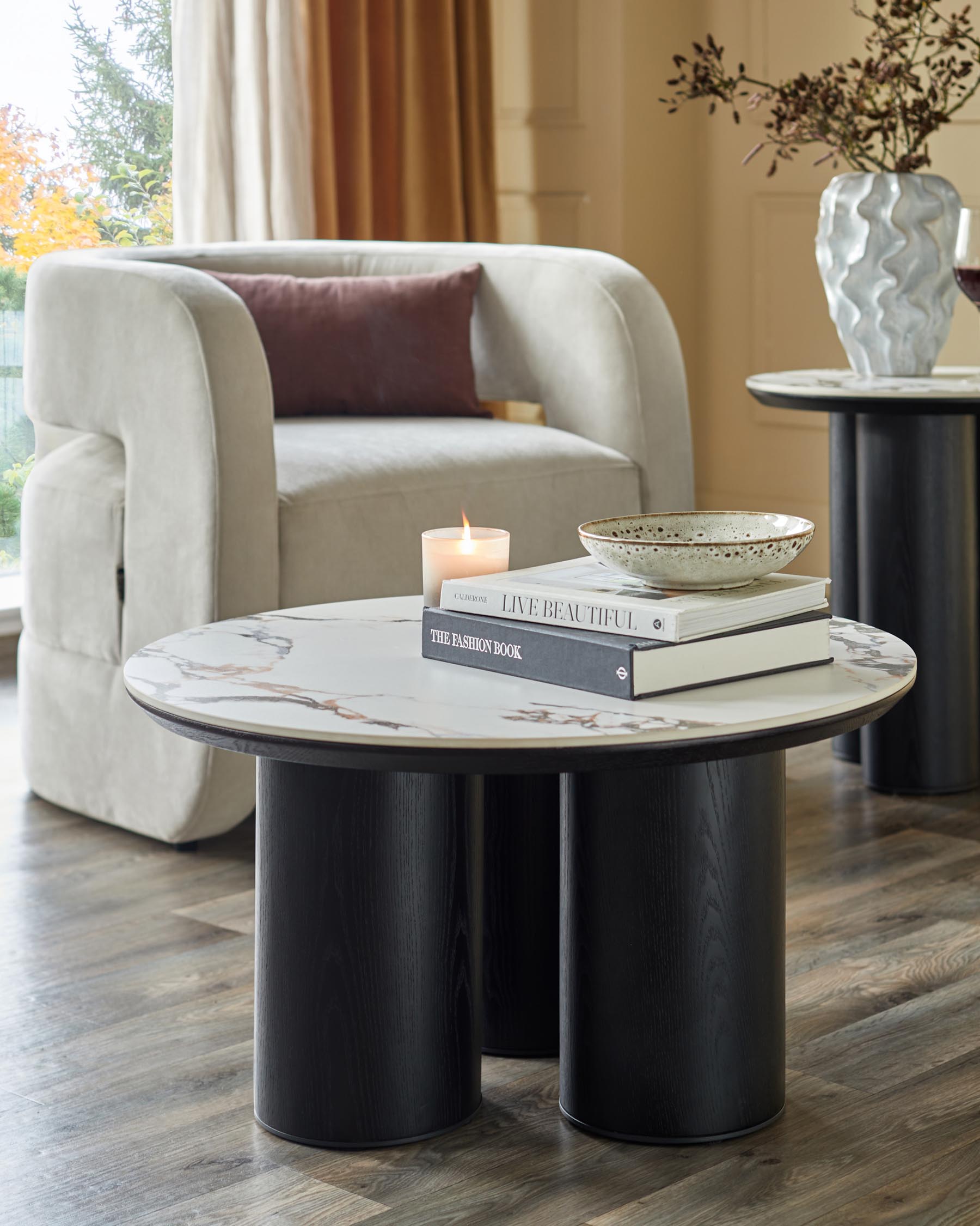 Calacatta Ceramic Coffee Table for Modern Living Rooms