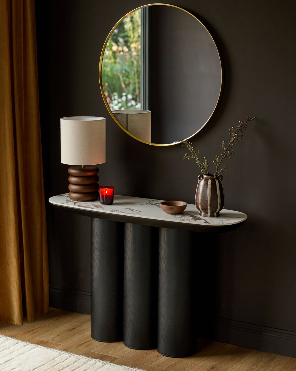 White Calacatta Console Table for Hallway Living Room Entryway