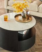 Coffee Table Ceramic with Wood for Modern Living Spaces
