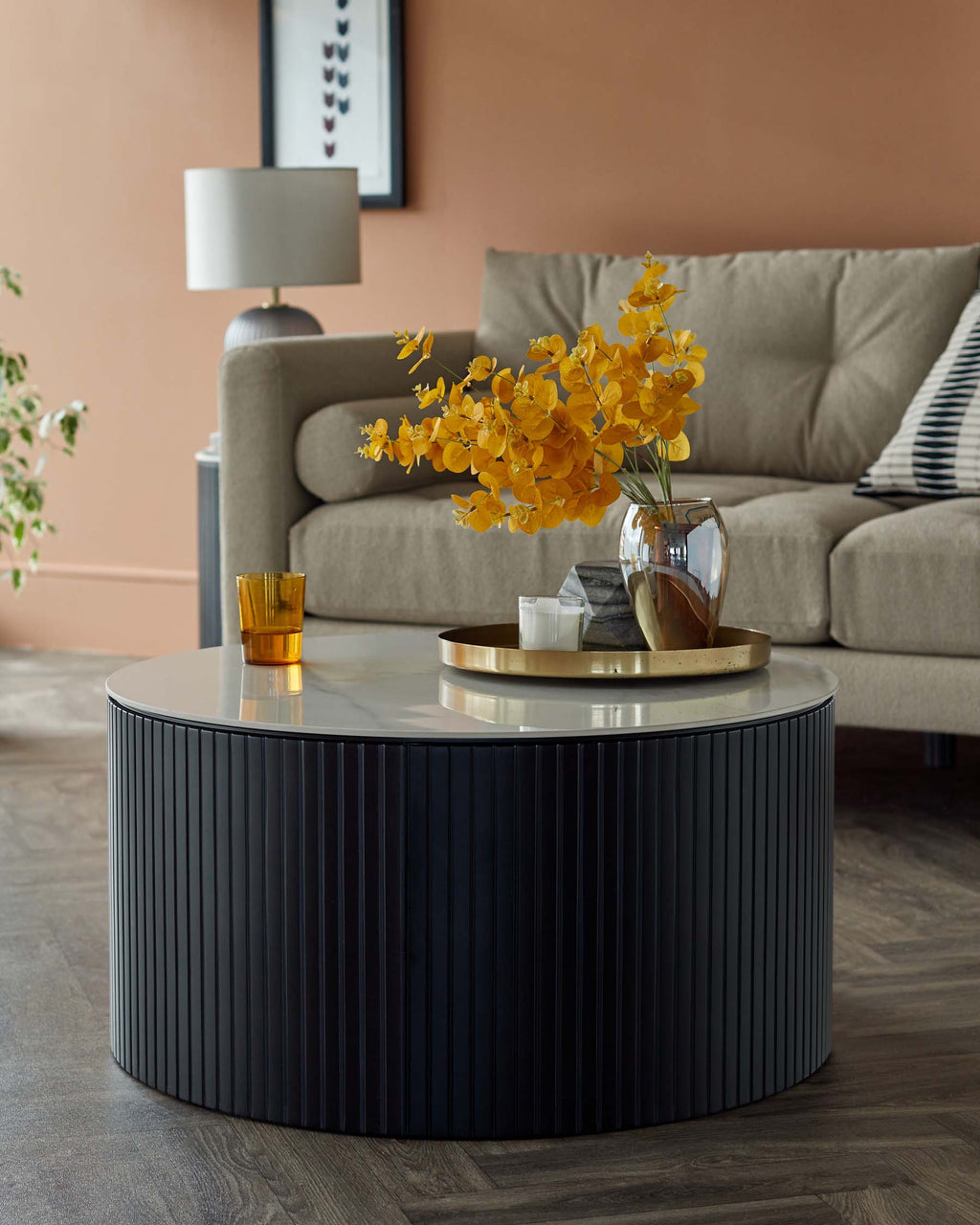 Coffee Table Ceramic with Wood for Modern Living Spaces