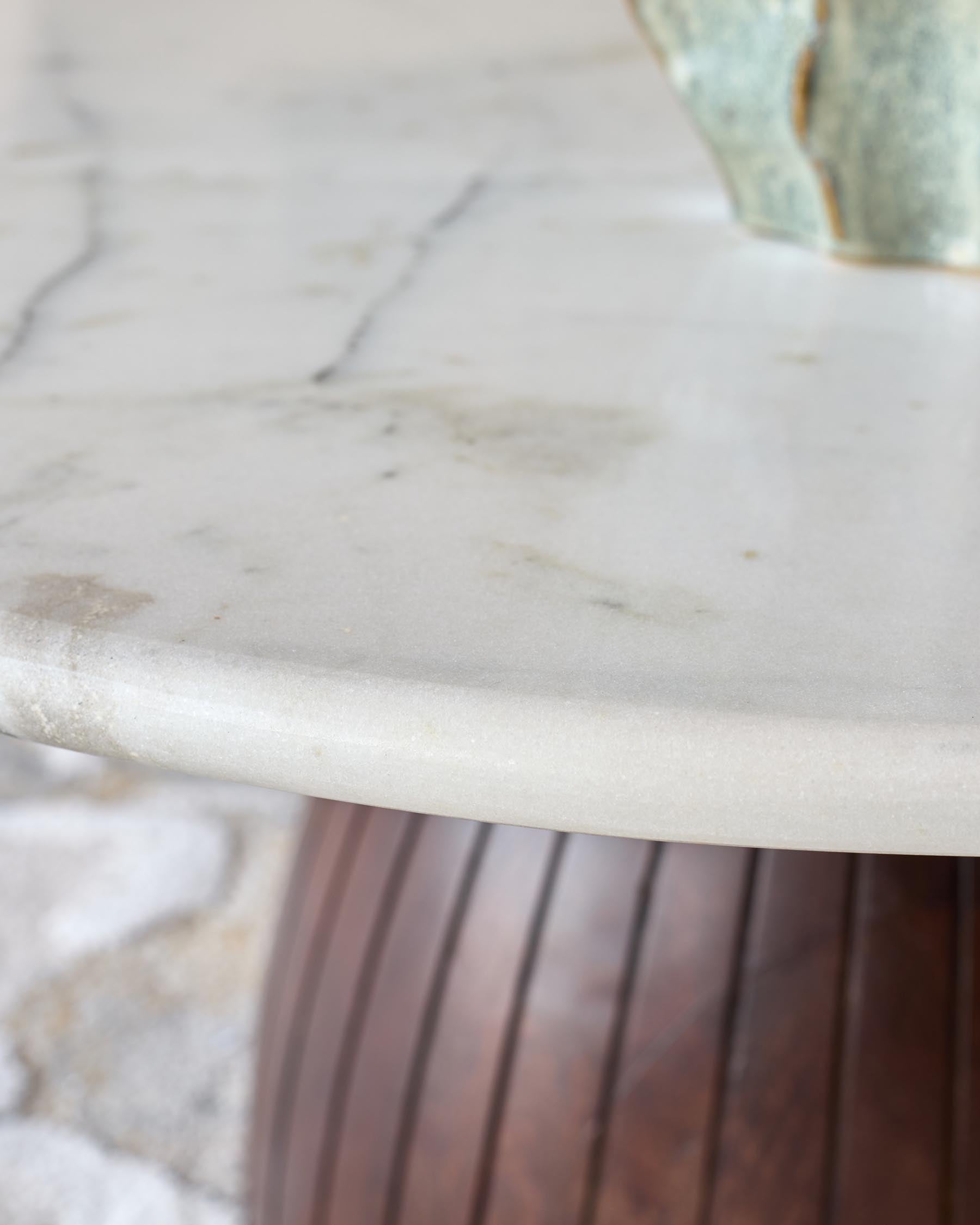 Marble top wood coffee table for Modern Living Spaces