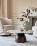 Marble top wood coffee table for Modern Living Spaces