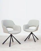 Marlow faux leather swivel dining chair