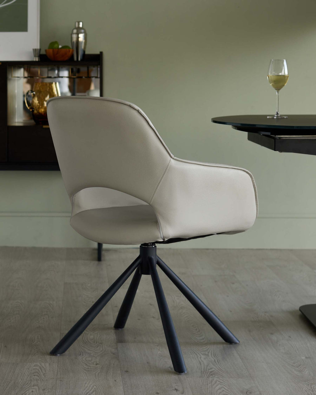 Marlow faux leather swivel dining chair