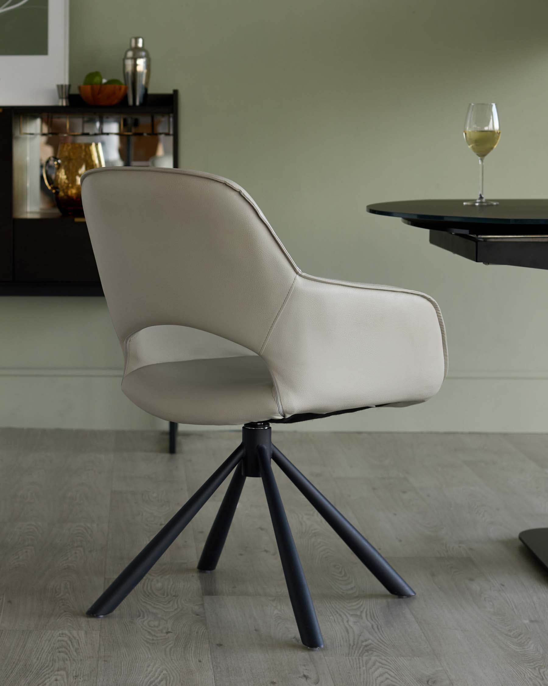 Marlow faux leather swivel dining chair
