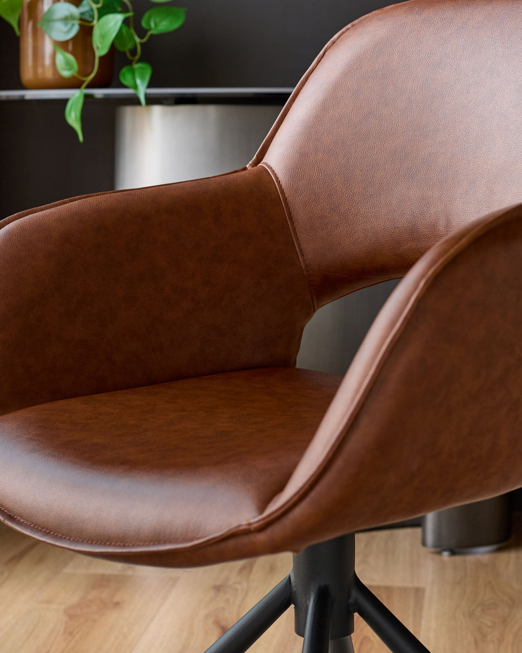 Marlow faux leather swivel dining chair