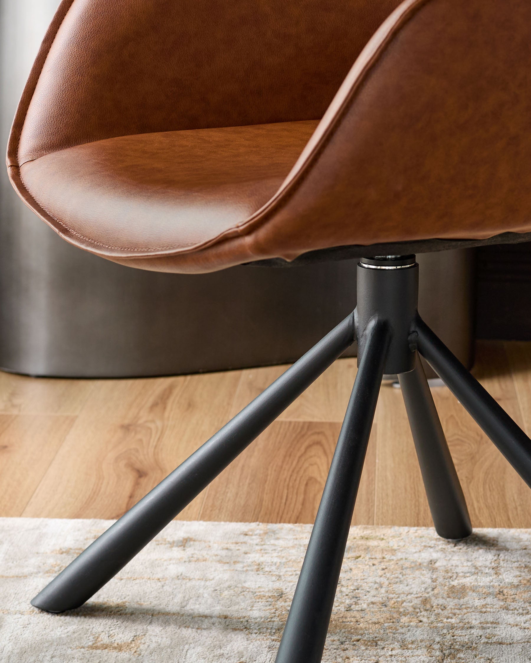 Marlow faux leather swivel dining chair