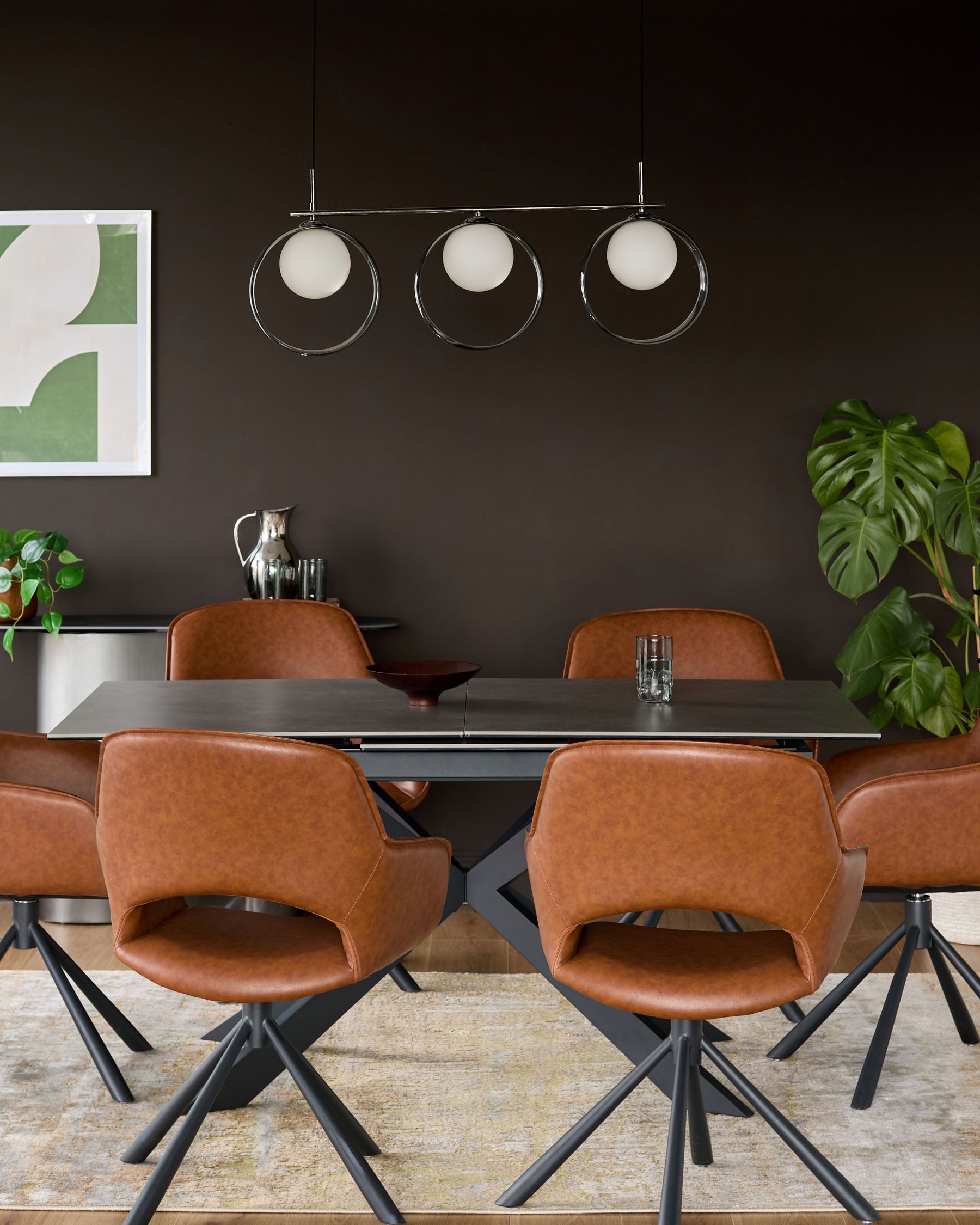 Marlow faux leather swivel dining chair