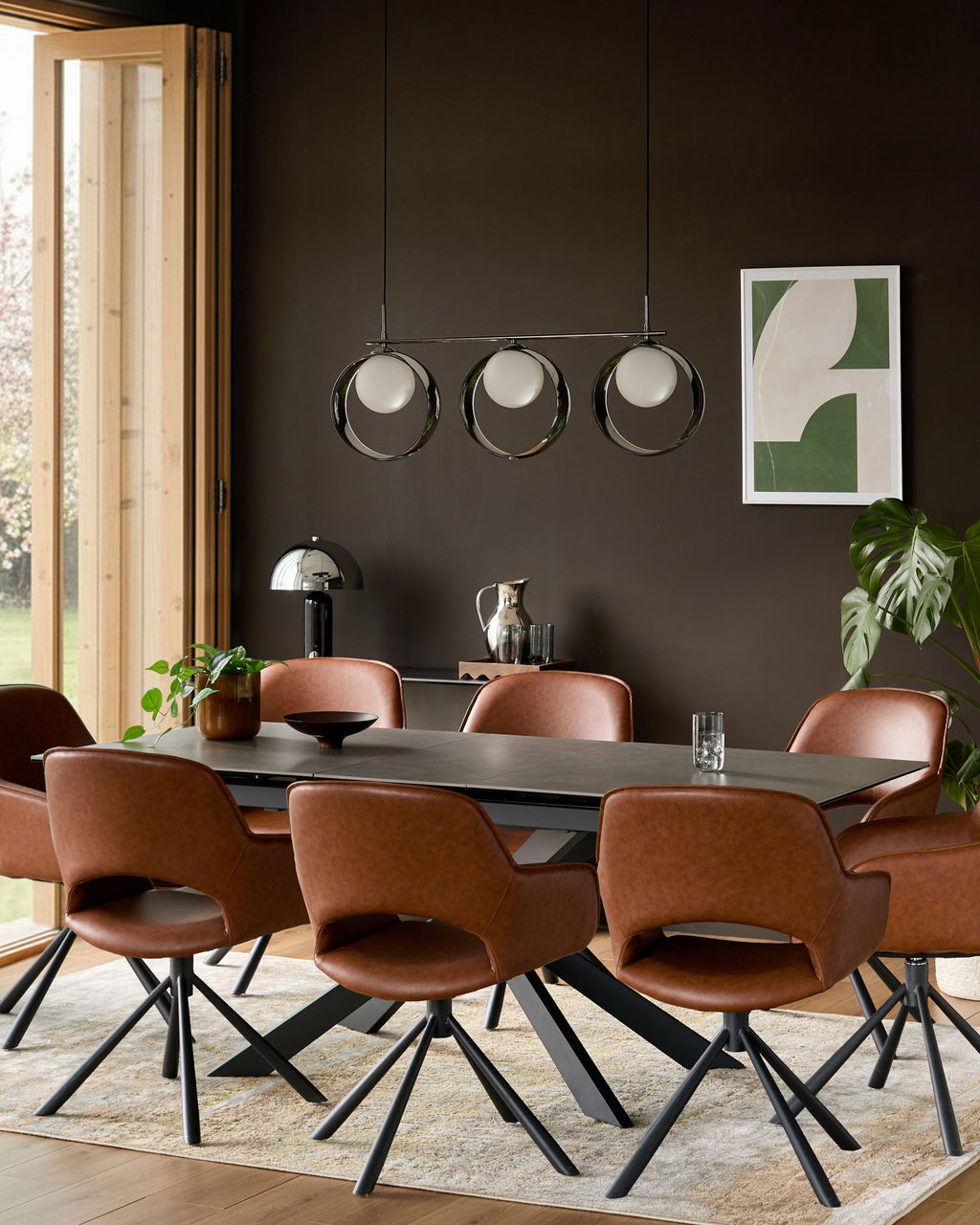 Marlow faux leather swivel dining chair