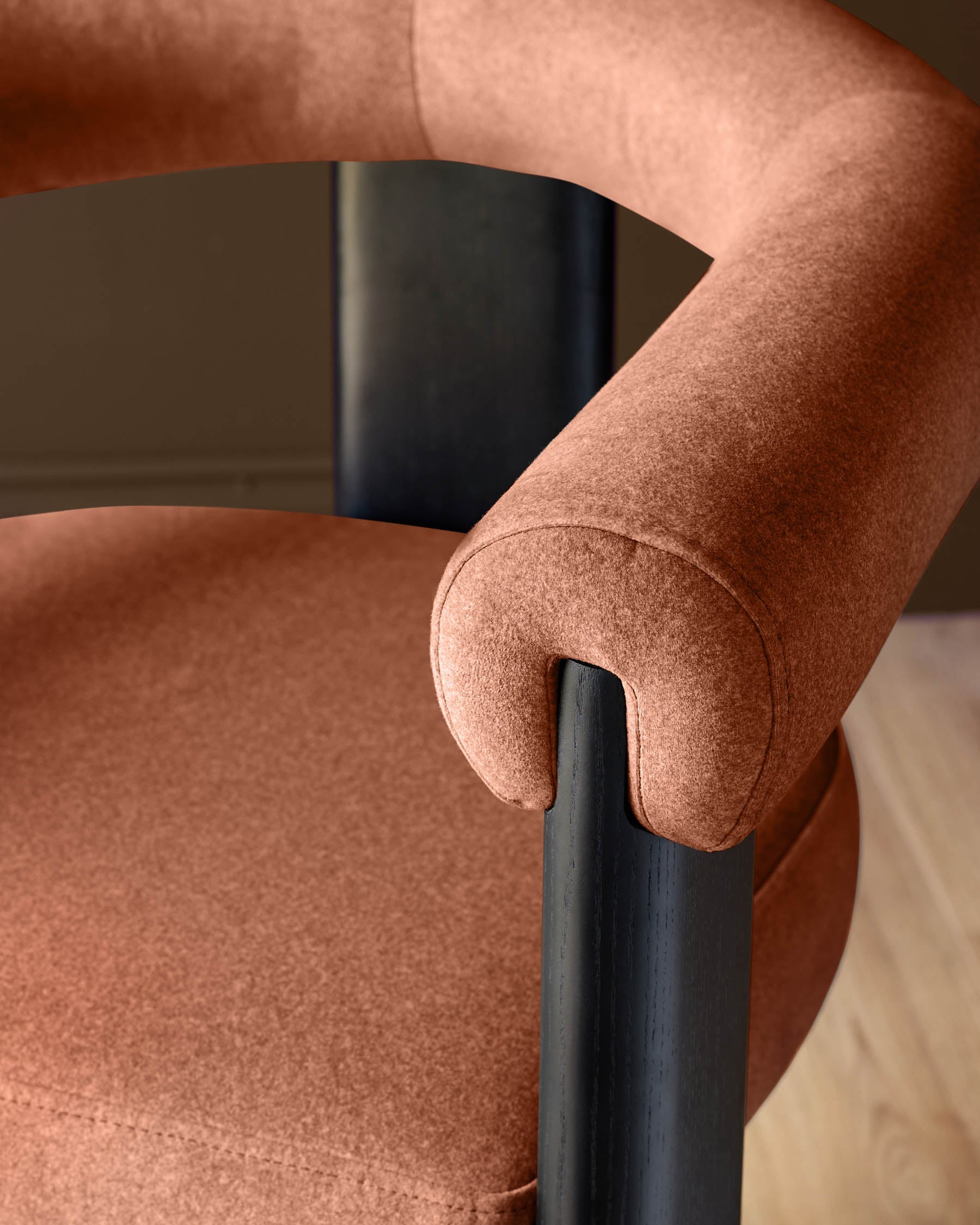 Toffee red plush fabric dining chair for Modern Homes