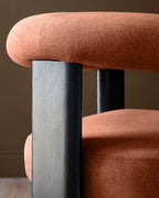 Toffee red plush fabric dining chair for Modern Homes