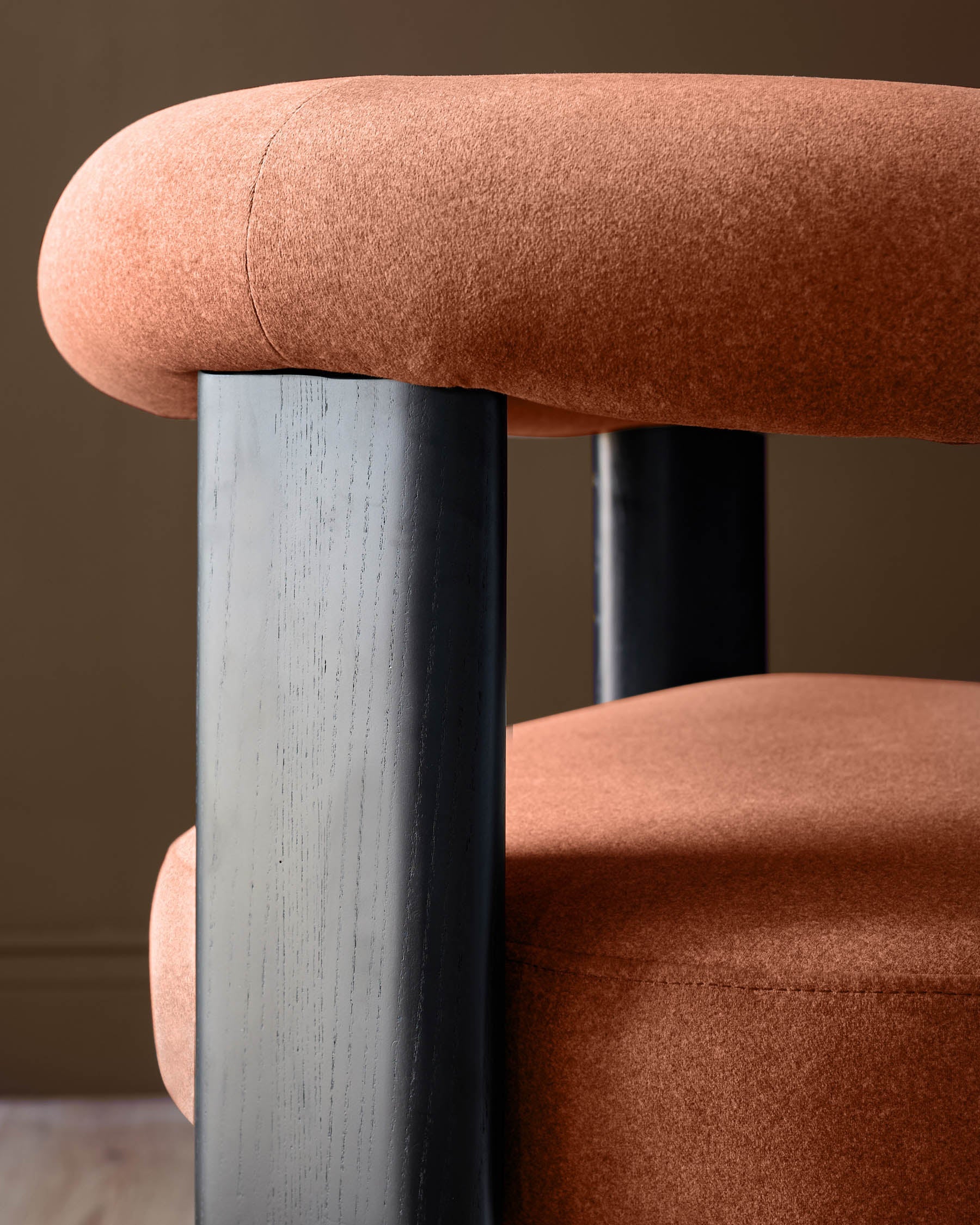 Toffee red plush fabric dining chair for Modern Homes