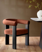 Toffee red plush fabric dining chair for Modern Homes