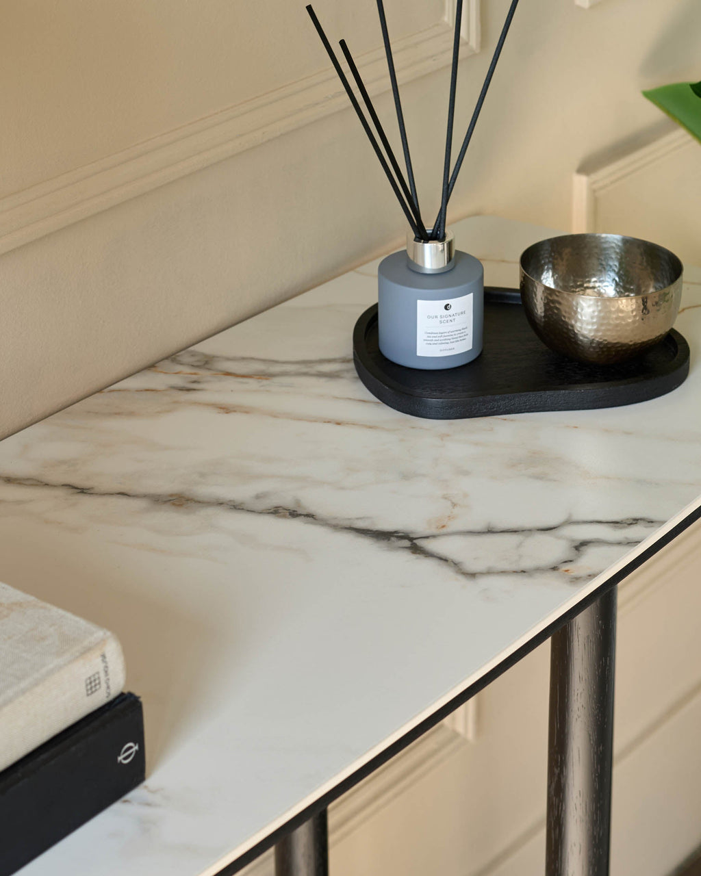 Natural Ceramic Console Table for Hallway Living Room Entryway
