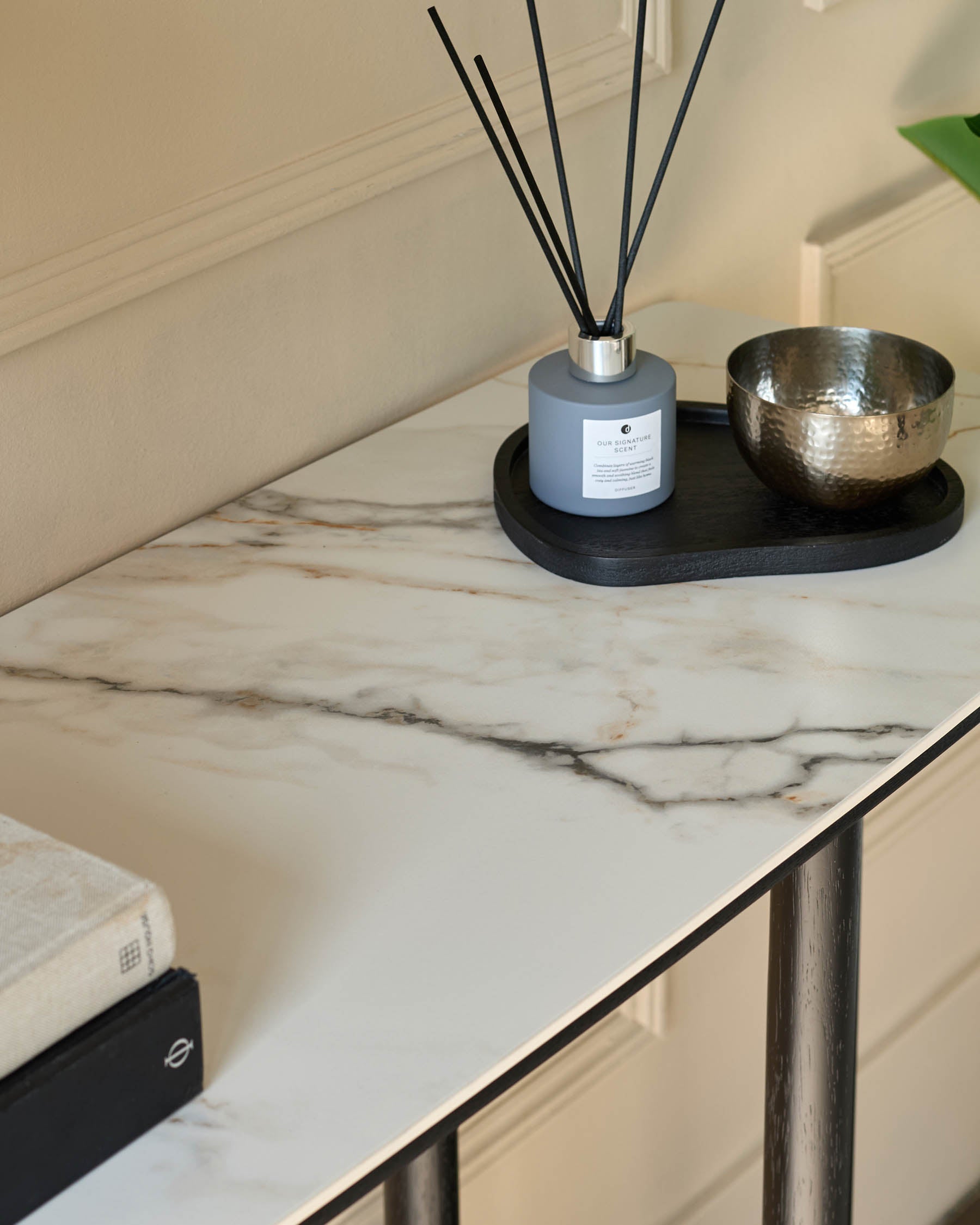 Natural Ceramic Console Table for Hallway Living Room Entryway
