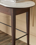 Dark Mango Wood Marble Top Dressing Table for Hallway Living