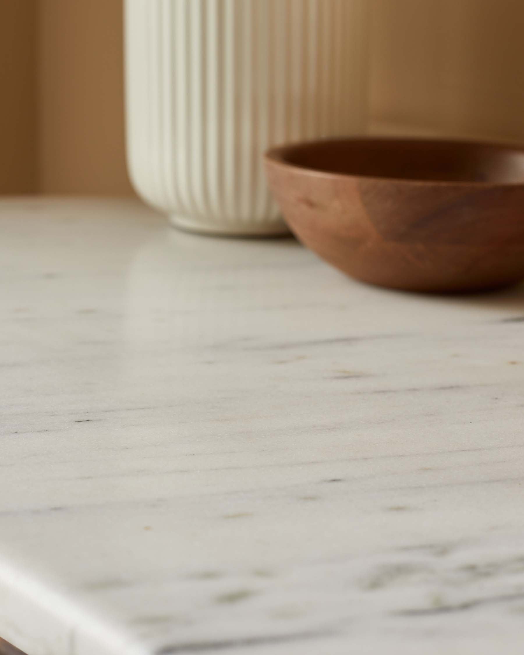 Dark Mango Wood Marble Top Dressing Table for Hallway Living