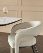 Cream plush fabric dining chair for Modern Homes