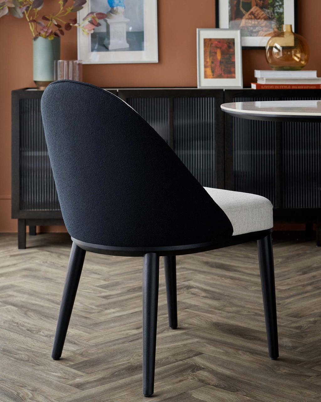 Black mixed material dining chair for Modern Homes