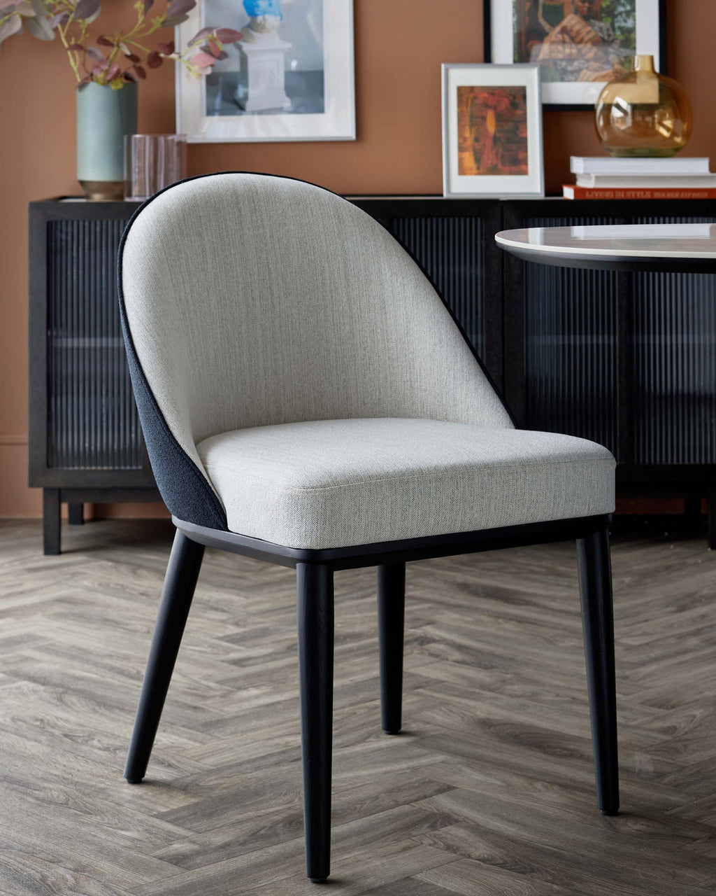 Black mixed material dining chair for Modern Homes