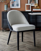 Black mixed material dining chair for Modern Homes